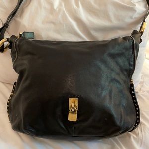 Marc Jacobs Vintage Black Leather Messenger Bag
